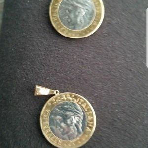Italian Repvbblica L1000 coin pendants